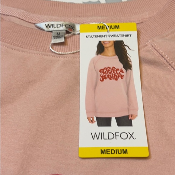 Wildfox Statement Sweatshirt Pink Medium - Picture 3 of 4